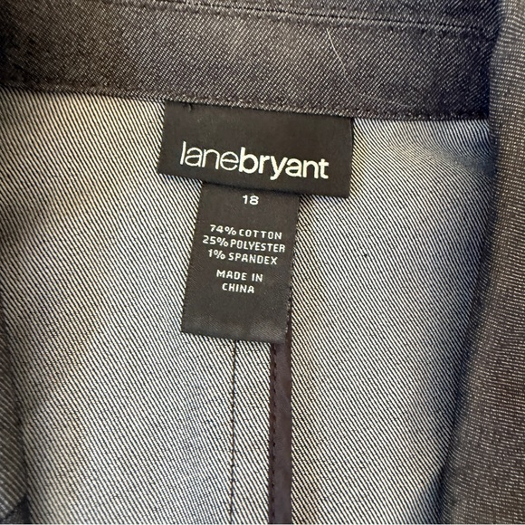Lane Bryant Size 18 Charcoal Denim Blazer Jacket Stretch Tailored Workwear - Picture 3 of 6